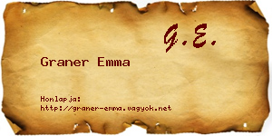Graner Emma névjegykártya